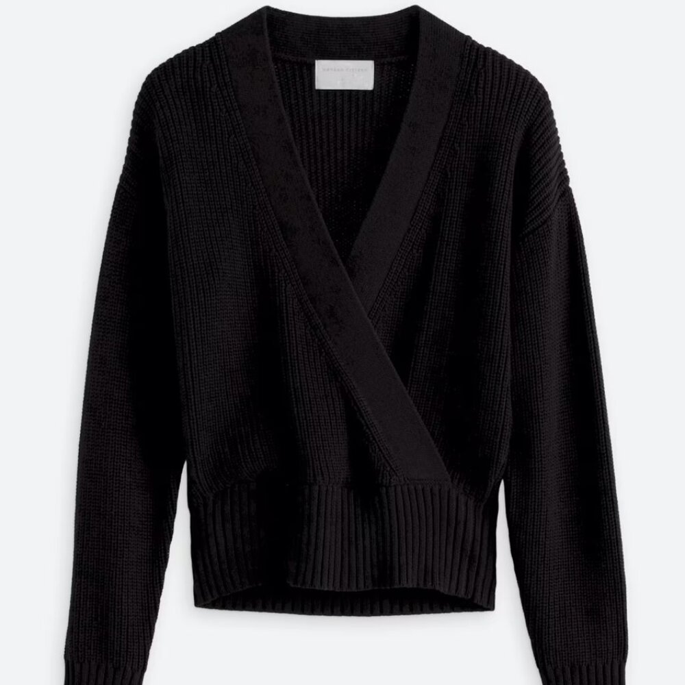 Modern Citizen Marlowe NWT Black Wrap Sweater V-Neck - Size L